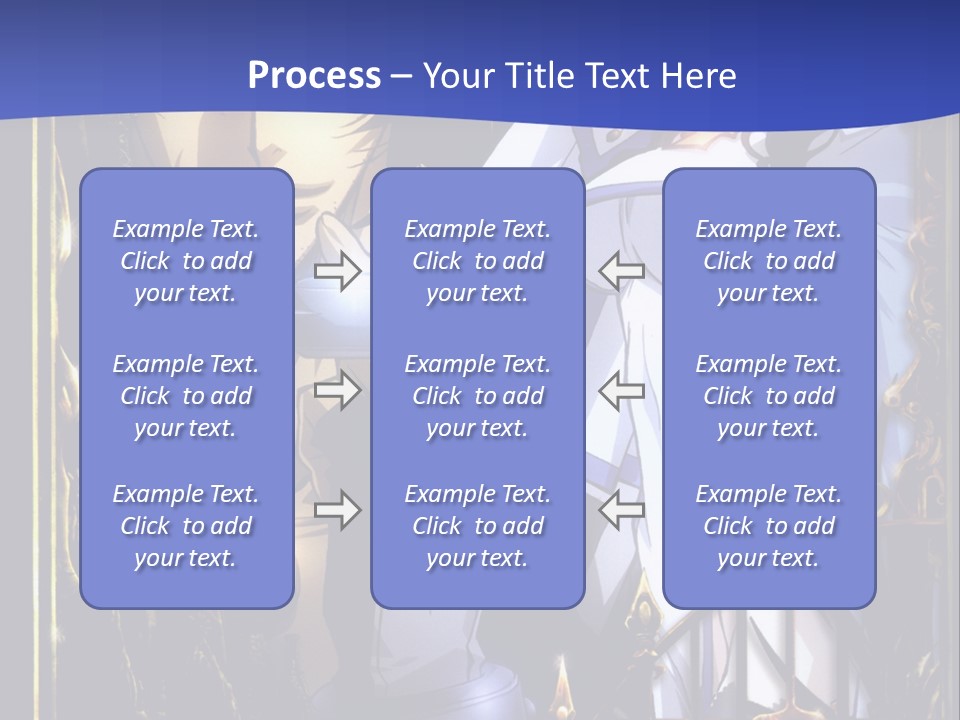 A Couple Of Anime Characters In Front Of A Blue Background PowerPoint Template