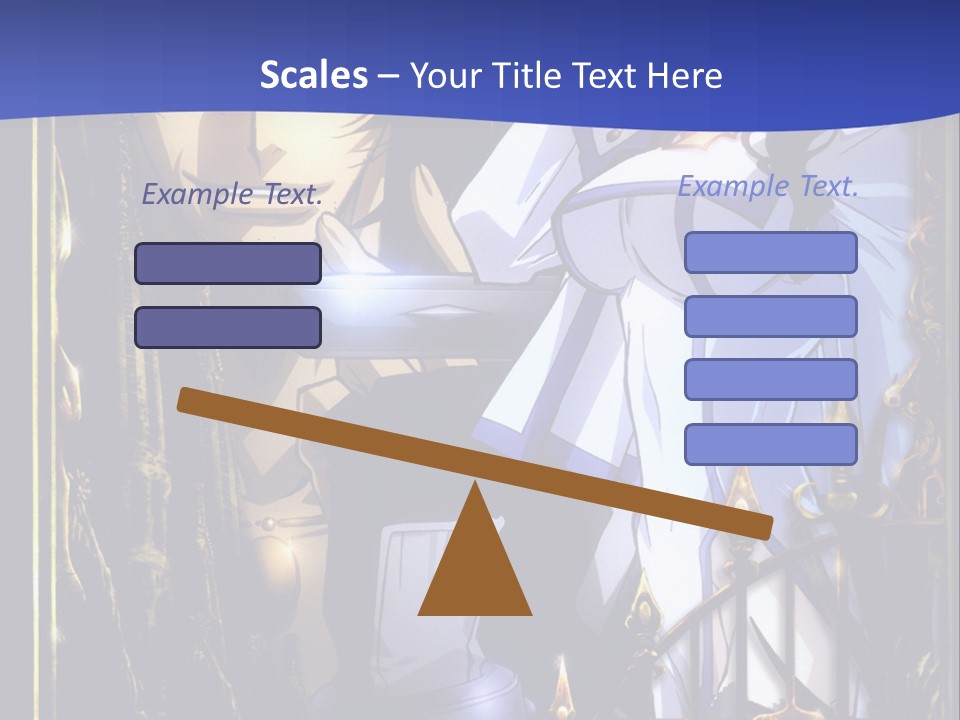 A Couple Of Anime Characters In Front Of A Blue Background PowerPoint Template