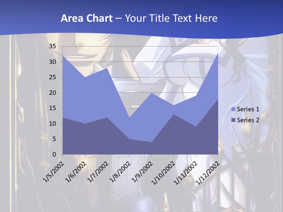 A Couple Of Anime Characters In Front Of A Blue Background PowerPoint Template