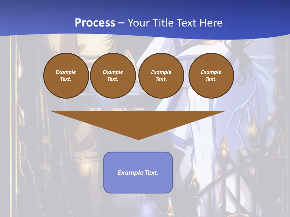 A Couple Of Anime Characters In Front Of A Blue Background PowerPoint Template