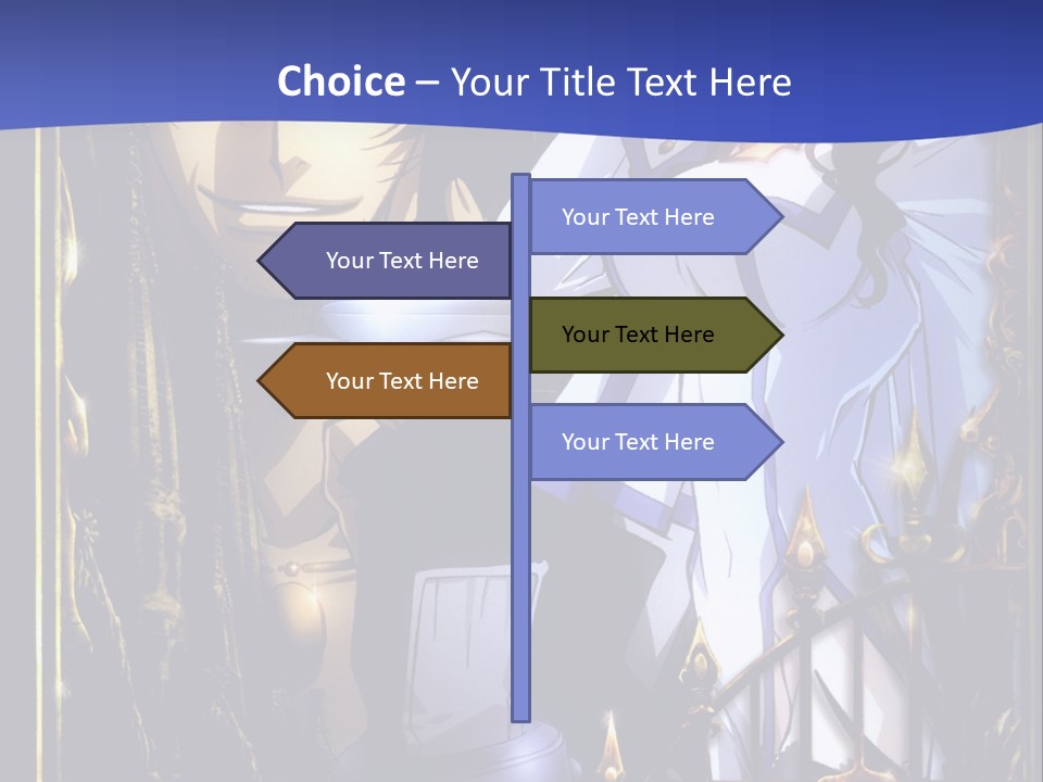 A Couple Of Anime Characters In Front Of A Blue Background PowerPoint Template