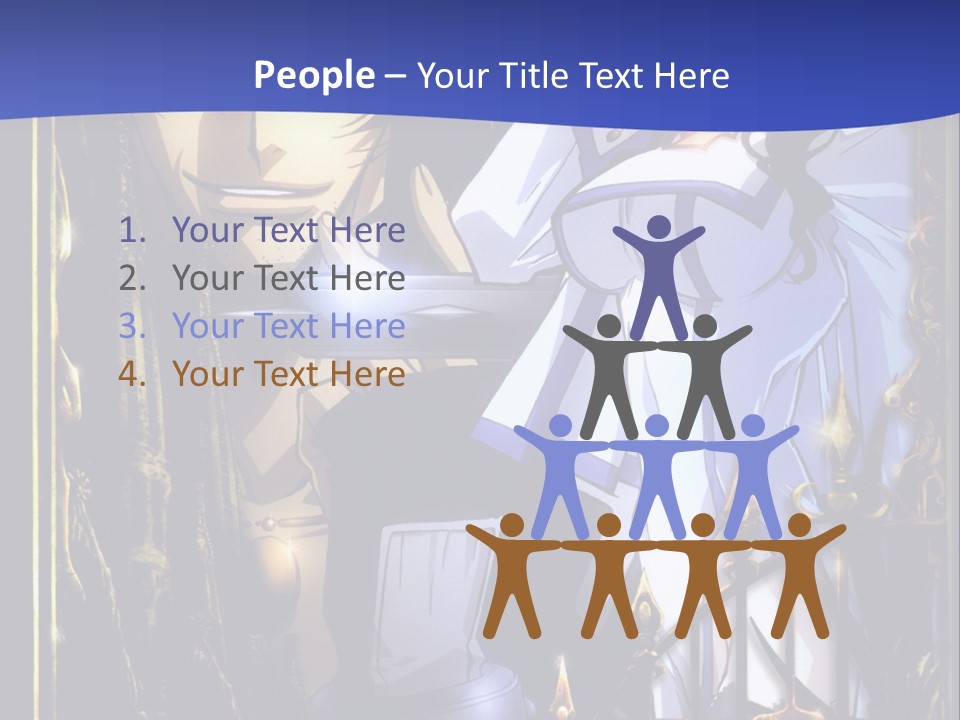 A Couple Of Anime Characters In Front Of A Blue Background PowerPoint Template