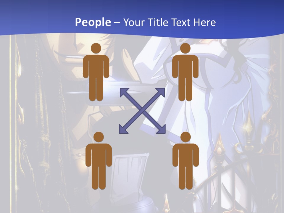 A Couple Of Anime Characters In Front Of A Blue Background PowerPoint Template