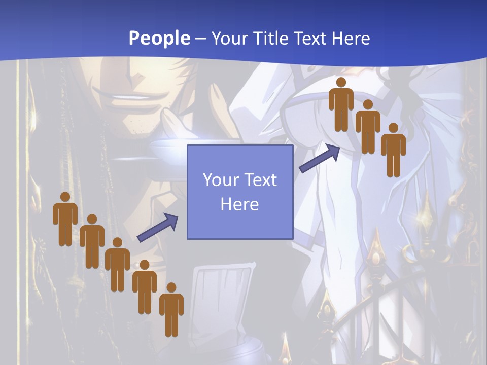 A Couple Of Anime Characters In Front Of A Blue Background PowerPoint Template