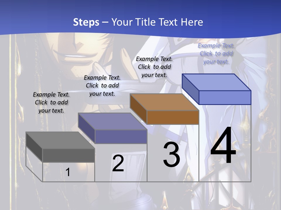 A Couple Of Anime Characters In Front Of A Blue Background PowerPoint Template