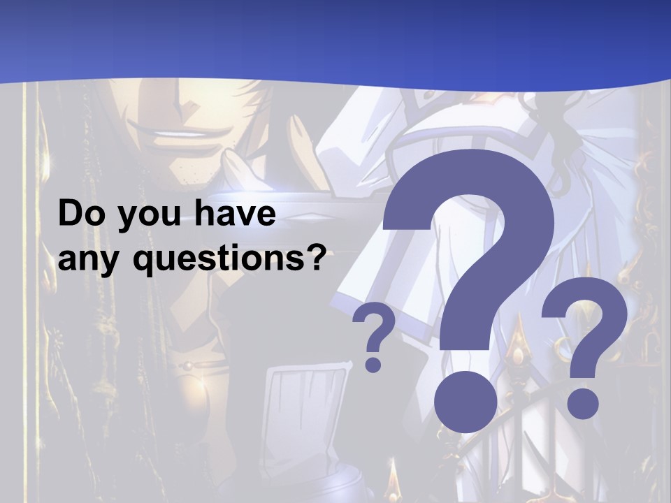 A Couple Of Anime Characters In Front Of A Blue Background PowerPoint Template