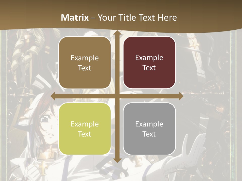 A Group Of Anime Characters On A Brown Background PowerPoint Template