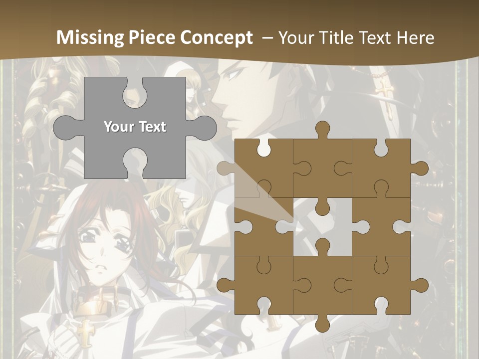 A Group Of Anime Characters On A Brown Background PowerPoint Template