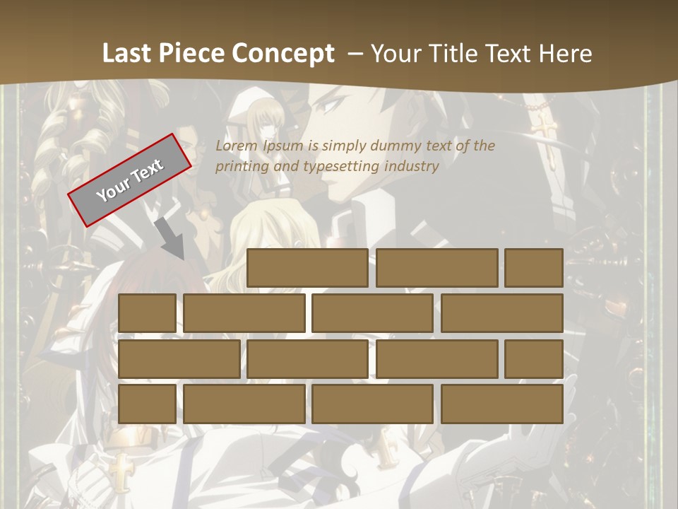 A Group Of Anime Characters On A Brown Background PowerPoint Template