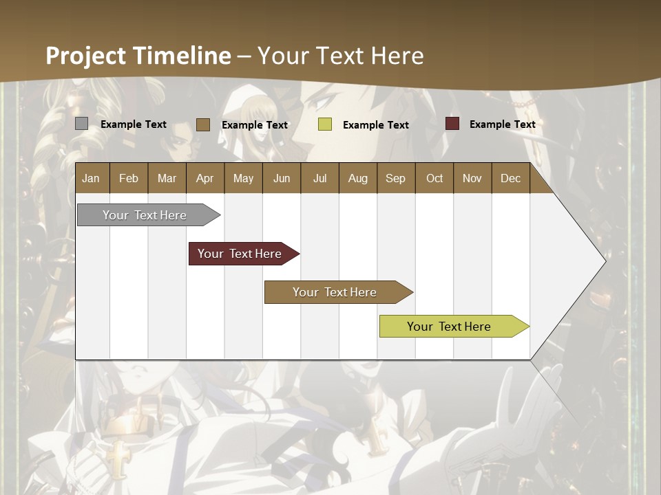 A Group Of Anime Characters On A Brown Background PowerPoint Template