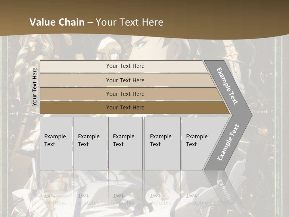 A Group Of Anime Characters On A Brown Background PowerPoint Template