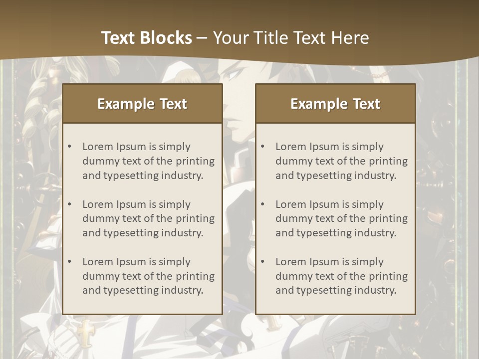A Group Of Anime Characters On A Brown Background PowerPoint Template