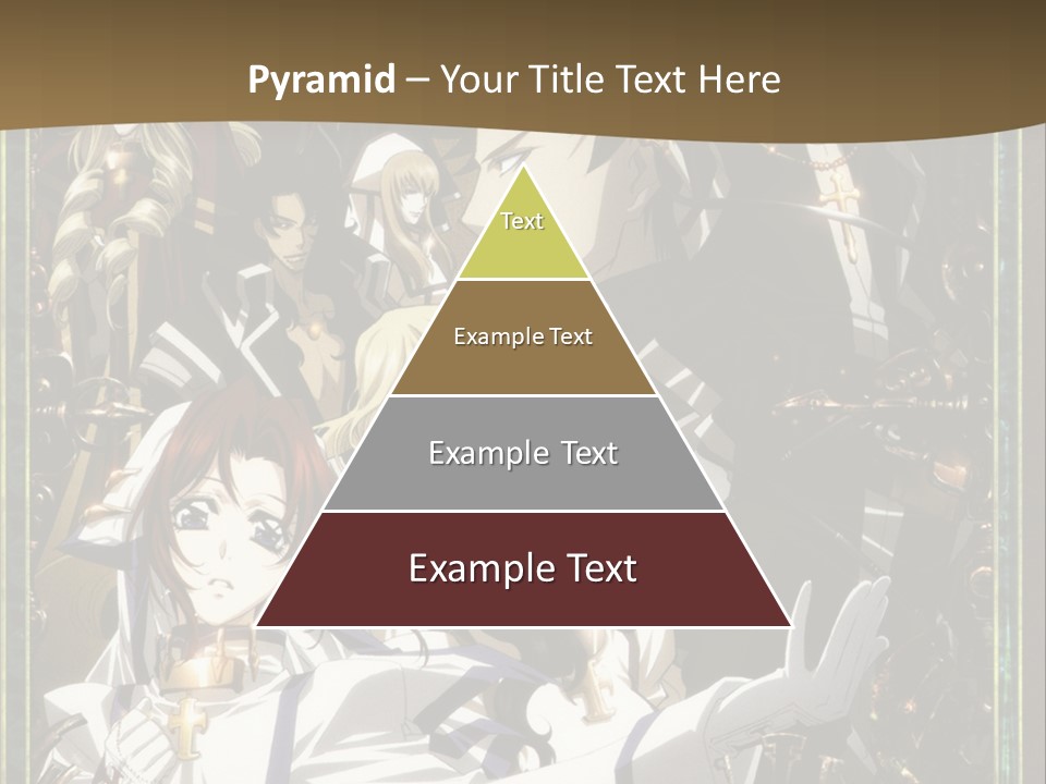 A Group Of Anime Characters On A Brown Background PowerPoint Template
