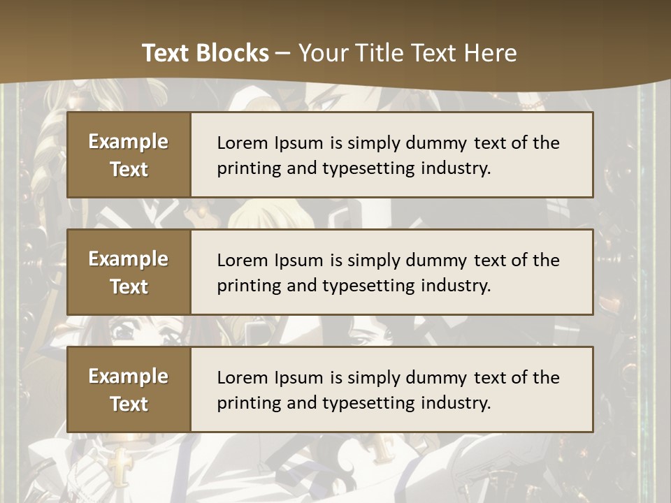 A Group Of Anime Characters On A Brown Background PowerPoint Template