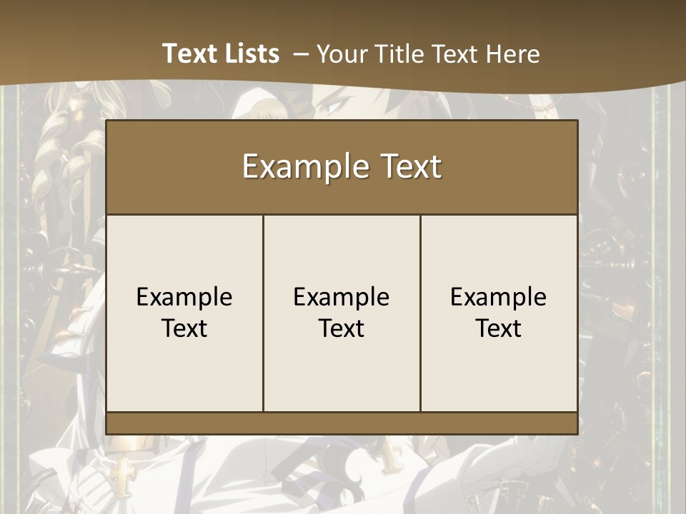 A Group Of Anime Characters On A Brown Background PowerPoint Template