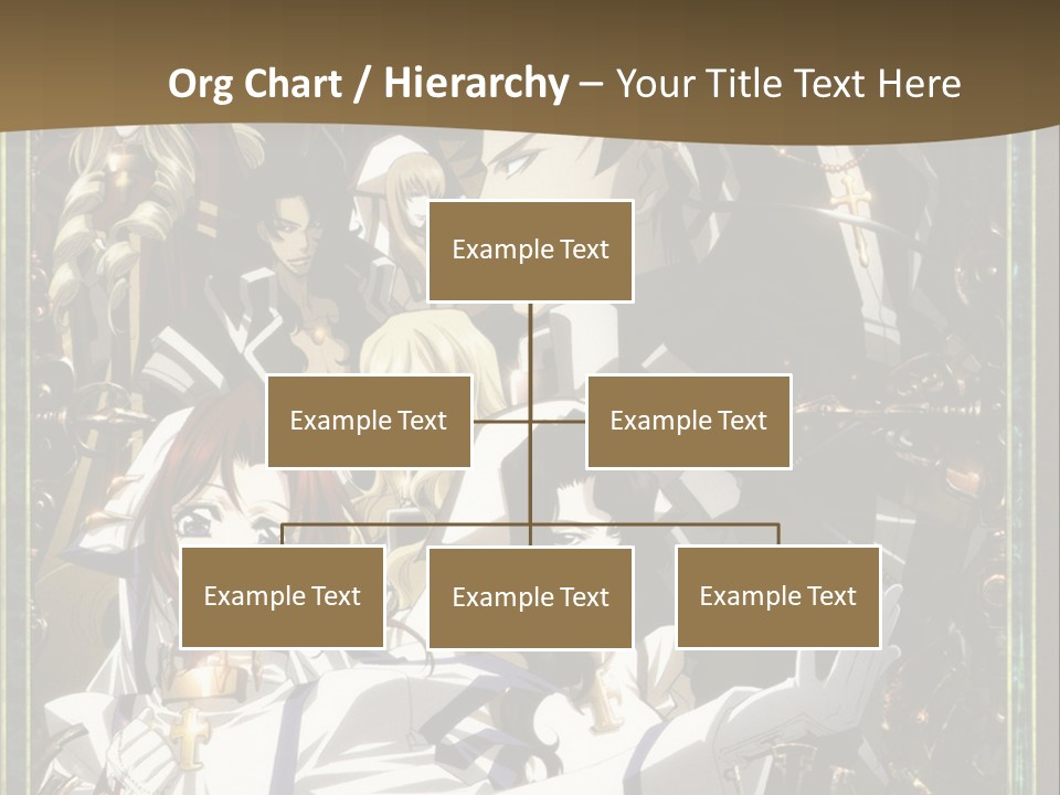 A Group Of Anime Characters On A Brown Background PowerPoint Template