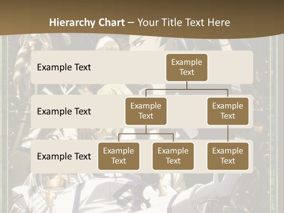 A Group Of Anime Characters On A Brown Background PowerPoint Template