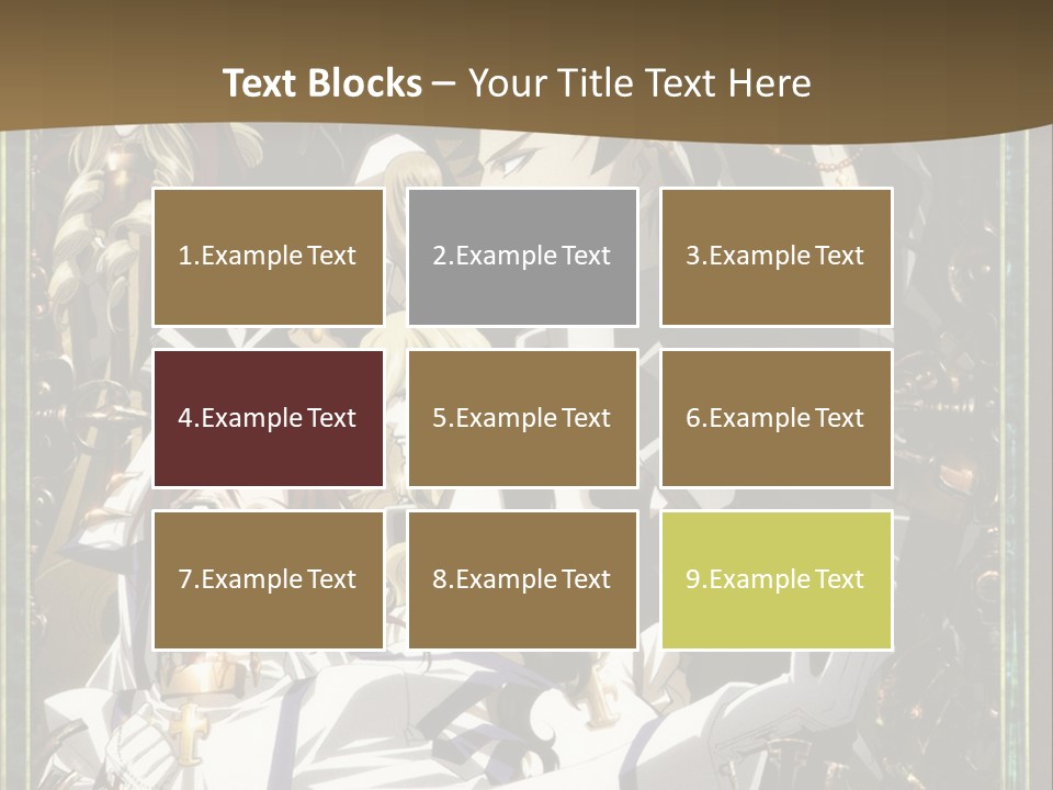 A Group Of Anime Characters On A Brown Background PowerPoint Template