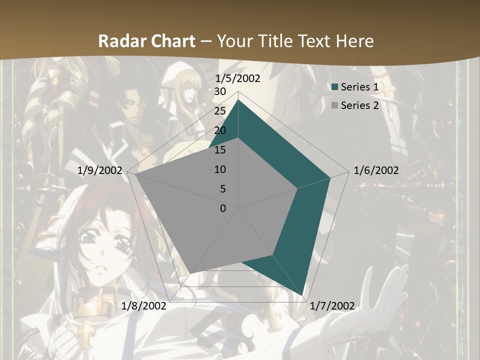 A Group Of Anime Characters On A Brown Background PowerPoint Template