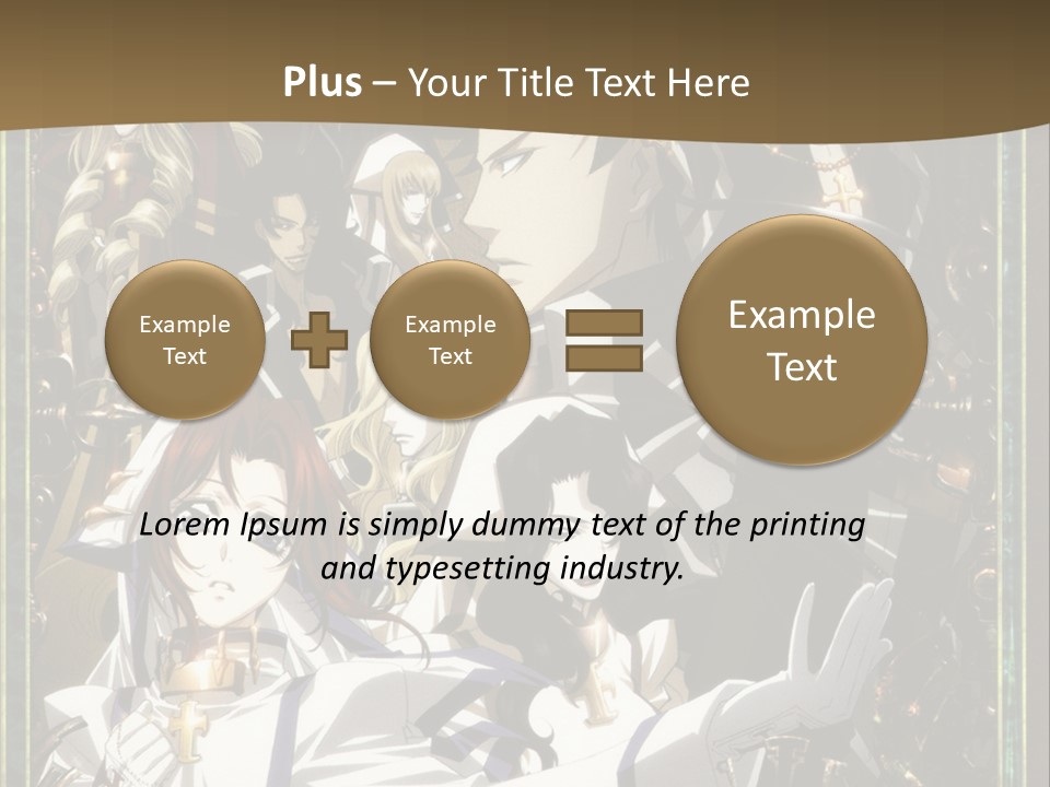 A Group Of Anime Characters On A Brown Background PowerPoint Template
