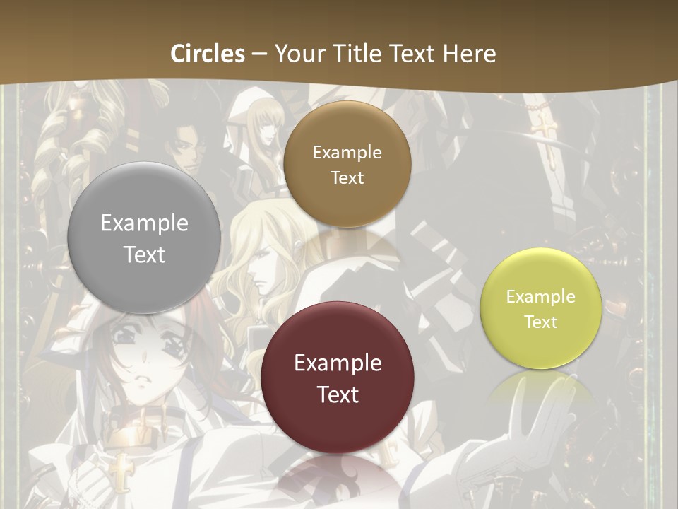 A Group Of Anime Characters On A Brown Background PowerPoint Template