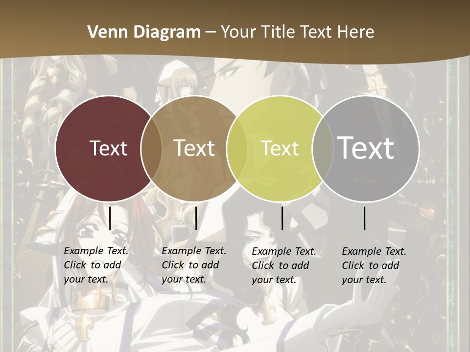 A Group Of Anime Characters On A Brown Background PowerPoint Template