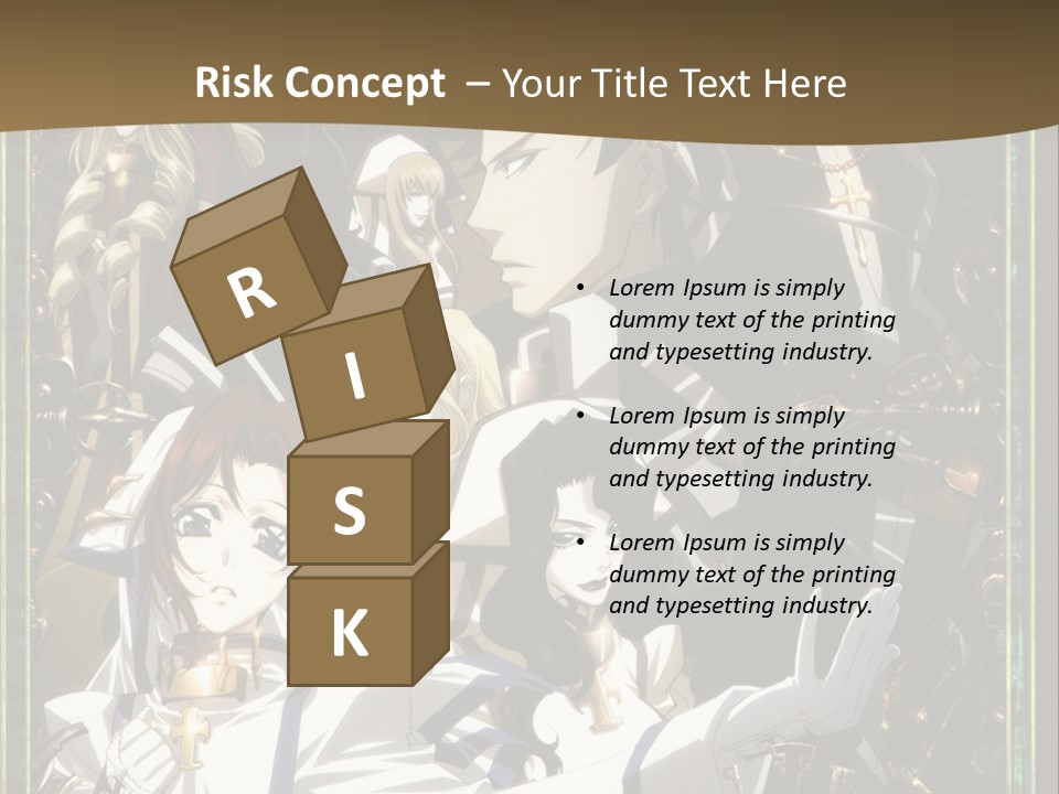 A Group Of Anime Characters On A Brown Background PowerPoint Template