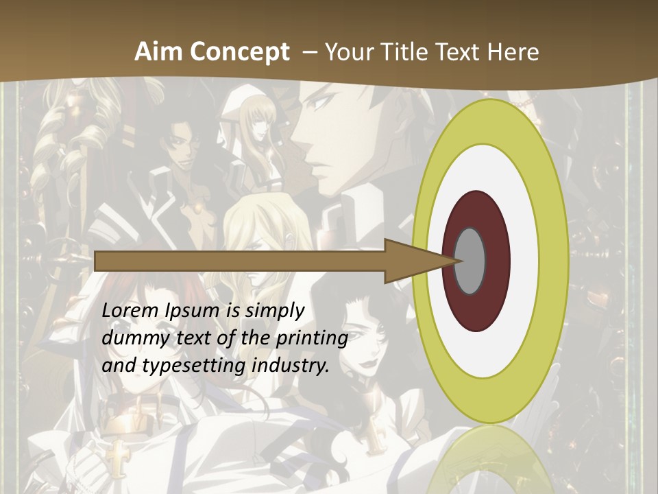 A Group Of Anime Characters On A Brown Background PowerPoint Template