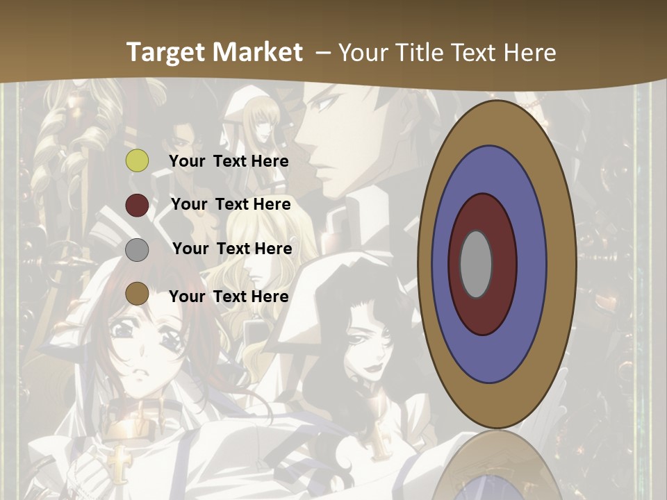 A Group Of Anime Characters On A Brown Background PowerPoint Template