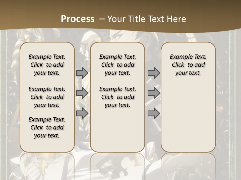 A Group Of Anime Characters On A Brown Background PowerPoint Template
