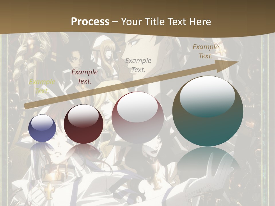 A Group Of Anime Characters On A Brown Background PowerPoint Template