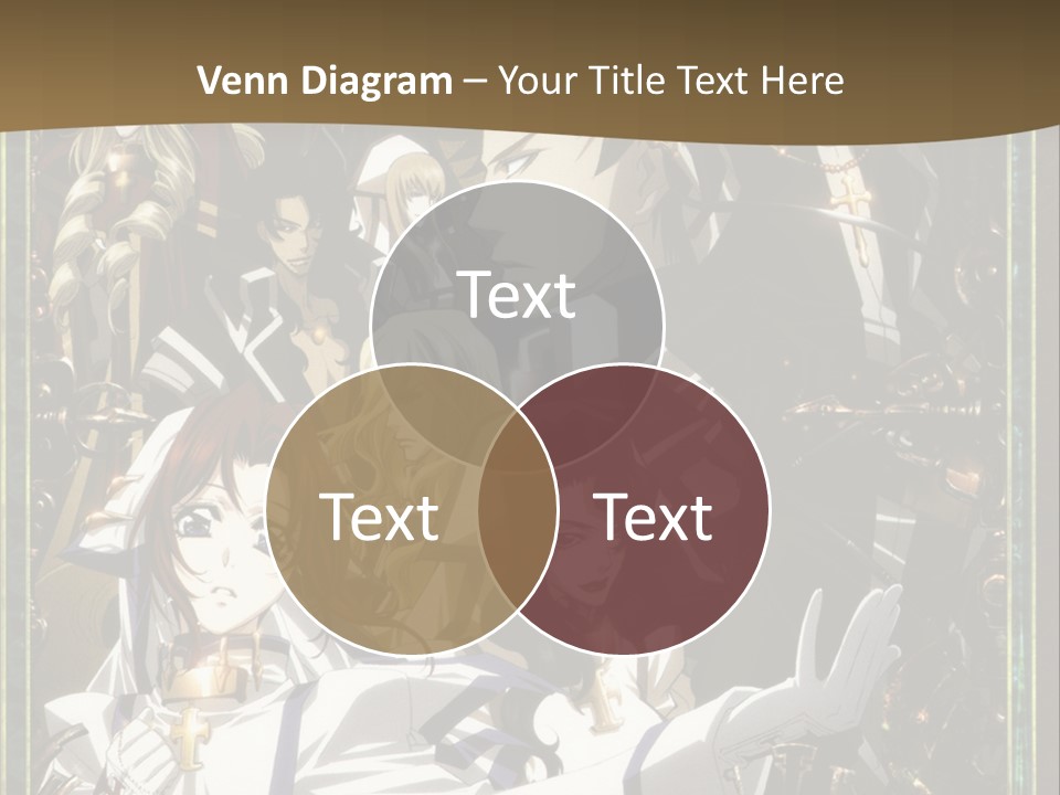 A Group Of Anime Characters On A Brown Background PowerPoint Template