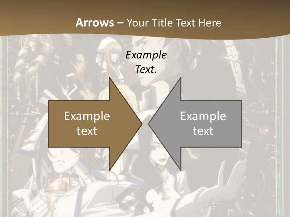 A Group Of Anime Characters On A Brown Background PowerPoint Template