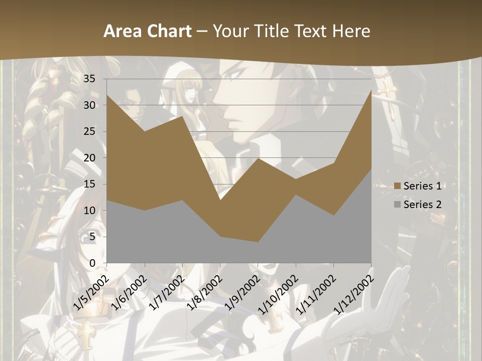 A Group Of Anime Characters On A Brown Background PowerPoint Template