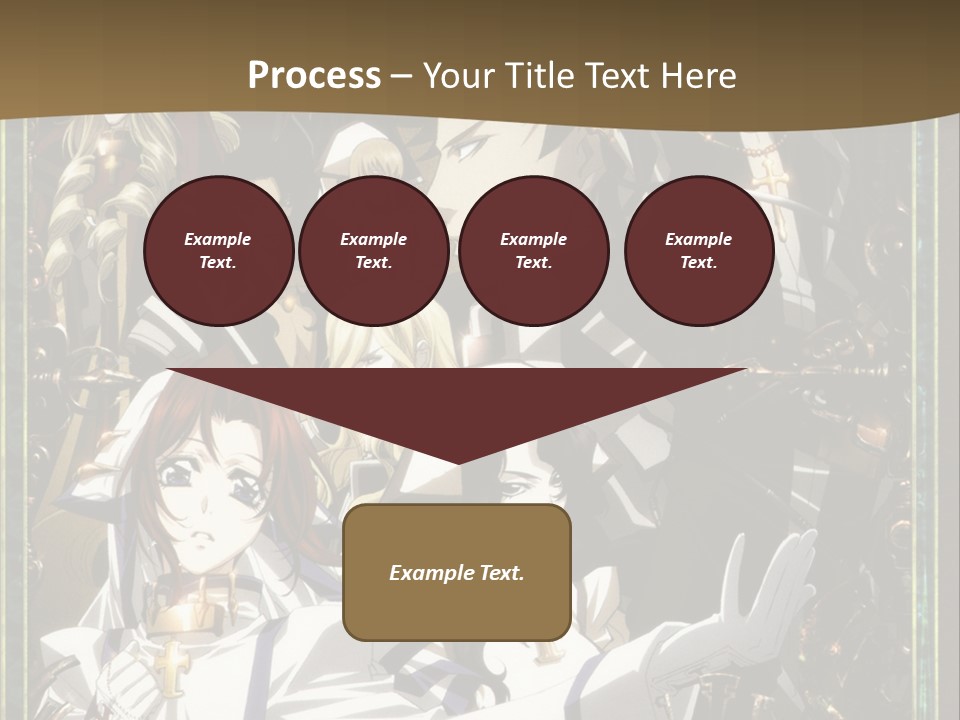A Group Of Anime Characters On A Brown Background PowerPoint Template