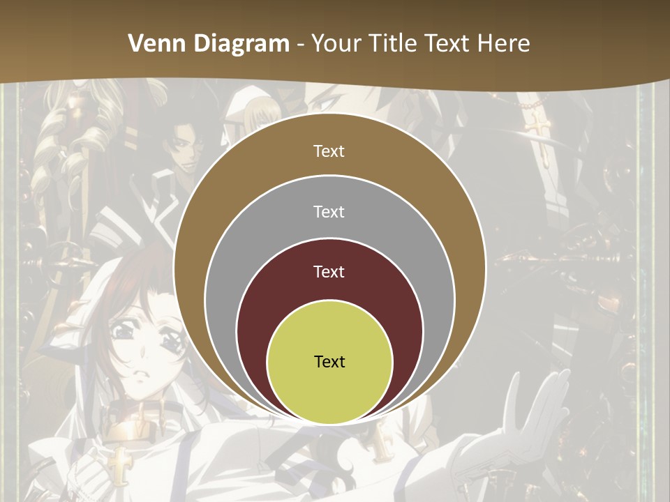 A Group Of Anime Characters On A Brown Background PowerPoint Template