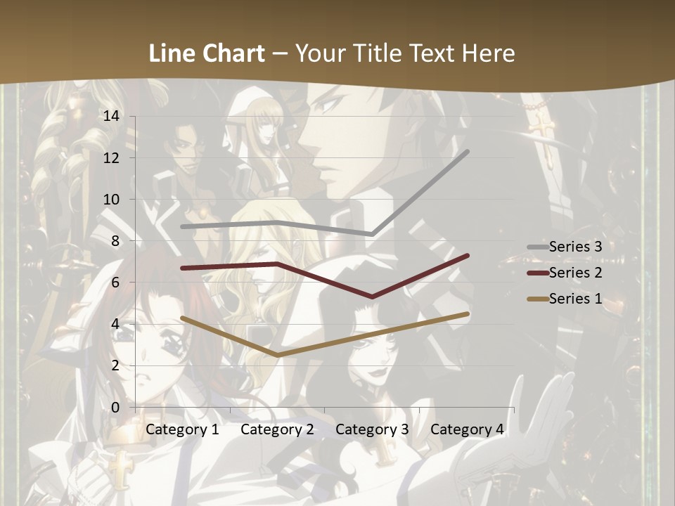 A Group Of Anime Characters On A Brown Background PowerPoint Template