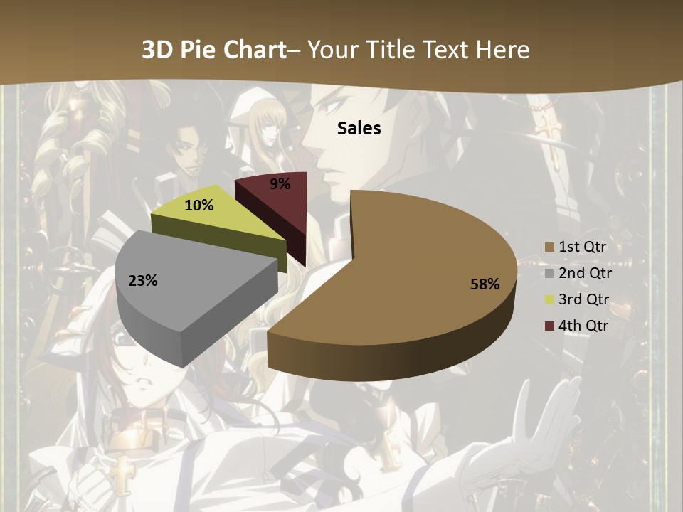 A Group Of Anime Characters On A Brown Background PowerPoint Template