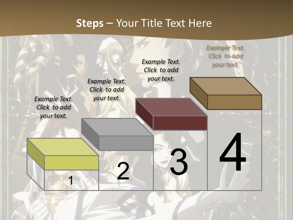 A Group Of Anime Characters On A Brown Background PowerPoint Template