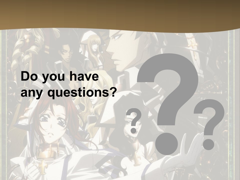 A Group Of Anime Characters On A Brown Background PowerPoint Template