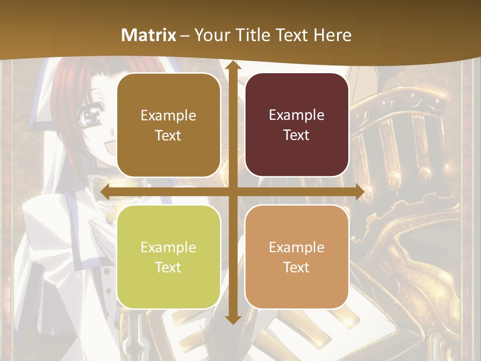 A Couple Of Anime Characters With A Gold Background PowerPoint Template