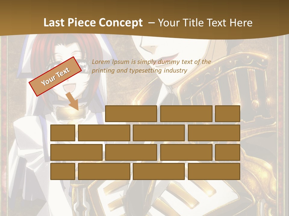 A Couple Of Anime Characters With A Gold Background PowerPoint Template