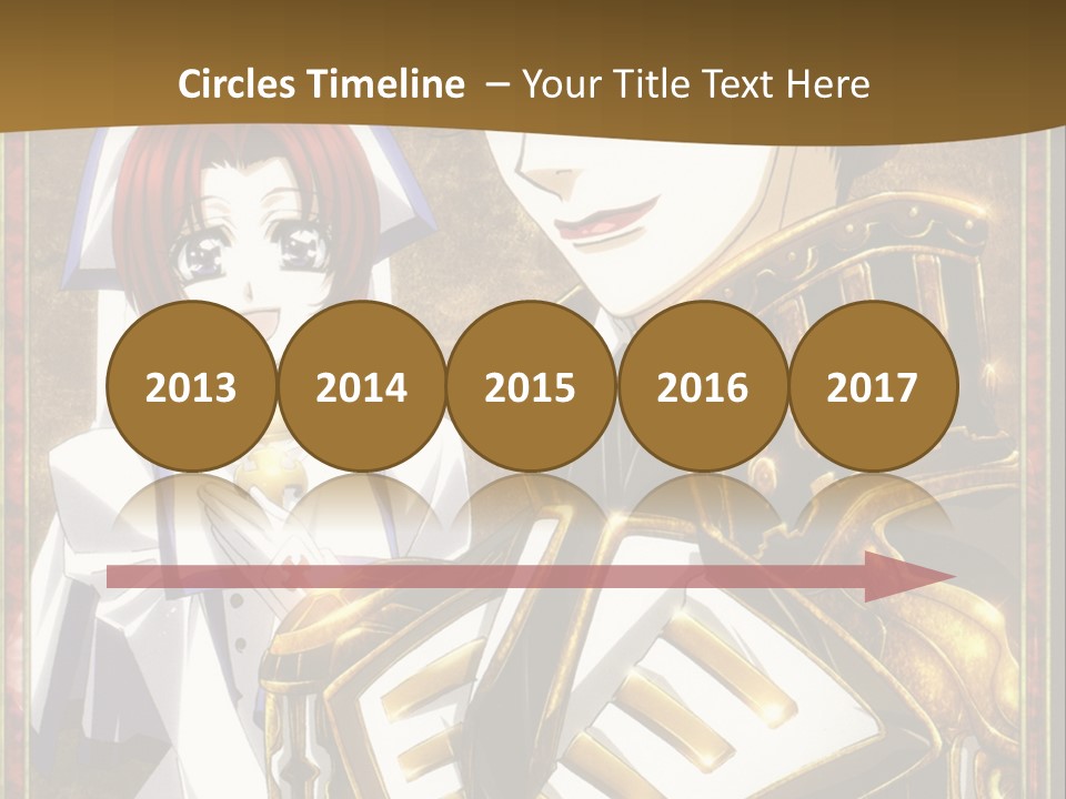 A Couple Of Anime Characters With A Gold Background PowerPoint Template