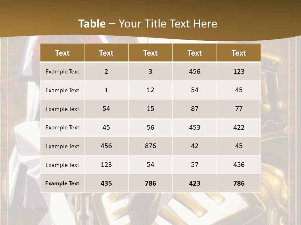 A Couple Of Anime Characters With A Gold Background PowerPoint Template