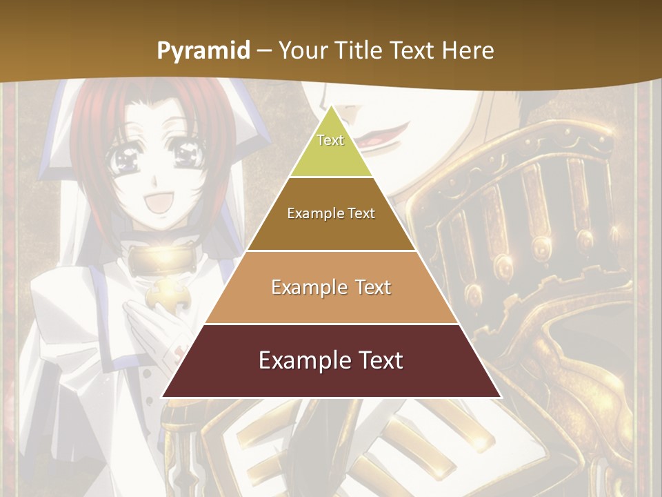 A Couple Of Anime Characters With A Gold Background PowerPoint Template