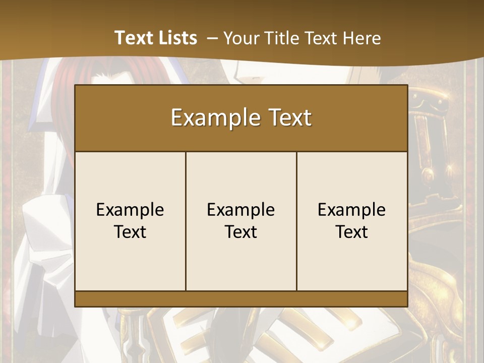 A Couple Of Anime Characters With A Gold Background PowerPoint Template
