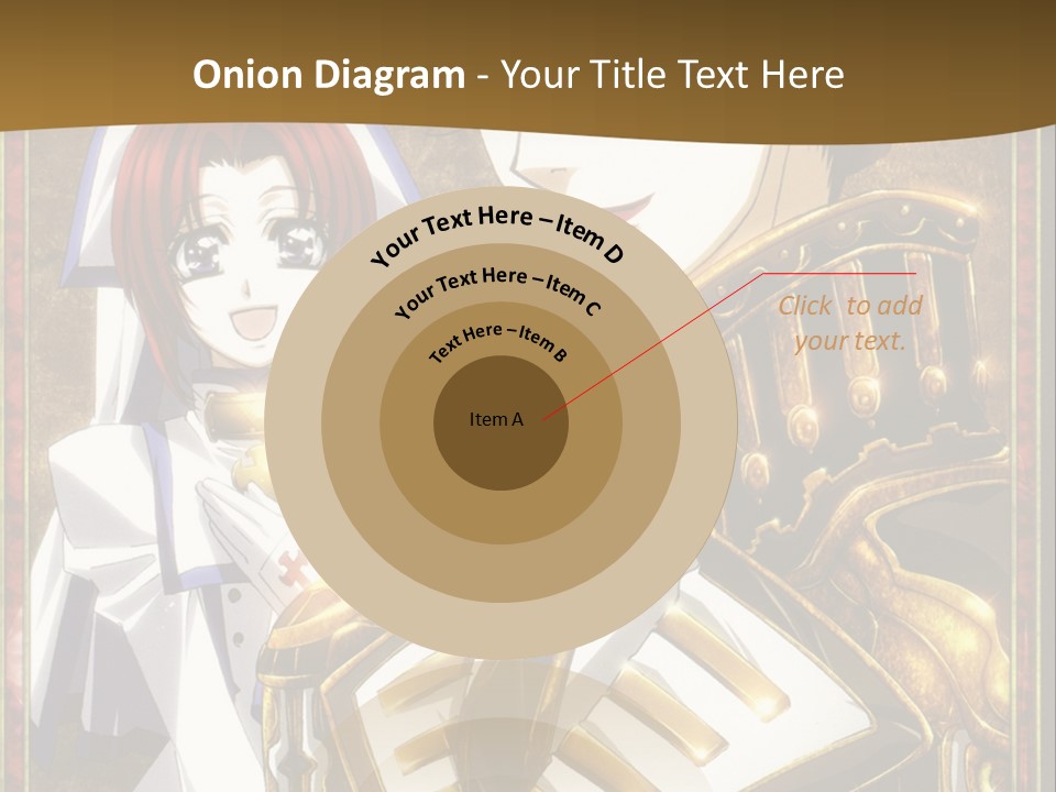 A Couple Of Anime Characters With A Gold Background PowerPoint Template