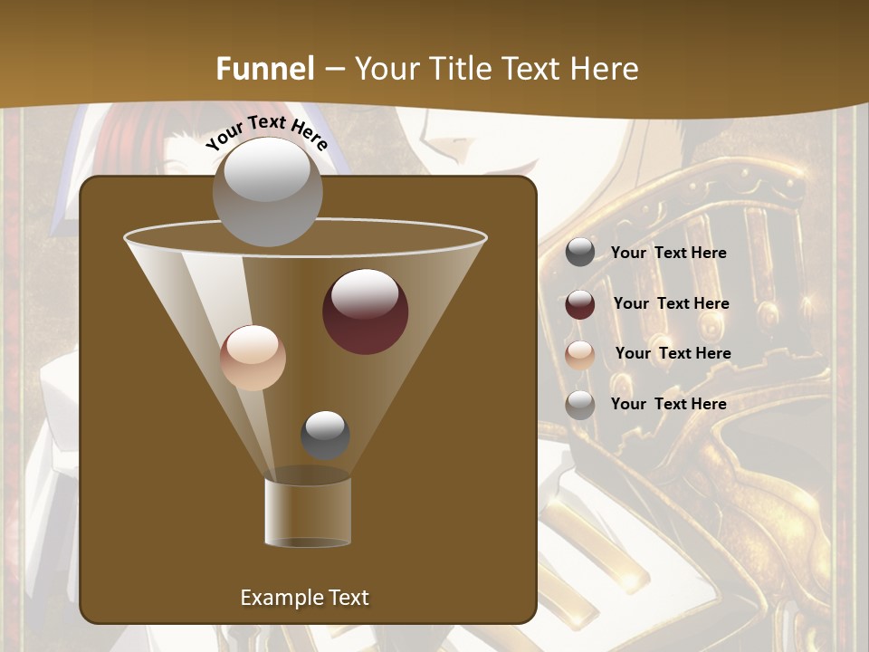 A Couple Of Anime Characters With A Gold Background PowerPoint Template