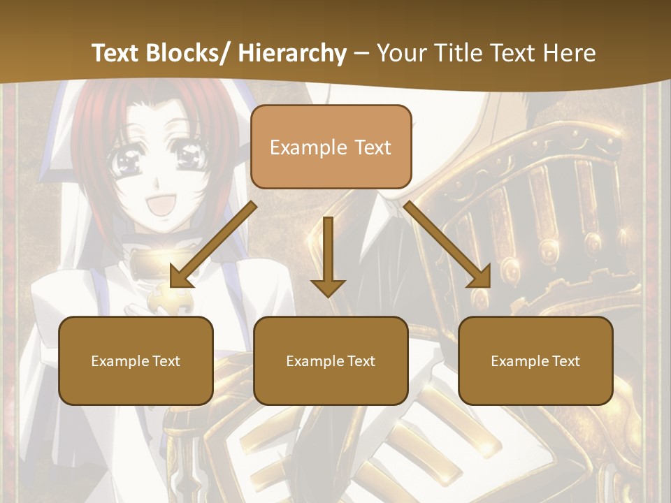 A Couple Of Anime Characters With A Gold Background PowerPoint Template