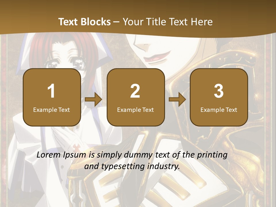 A Couple Of Anime Characters With A Gold Background PowerPoint Template